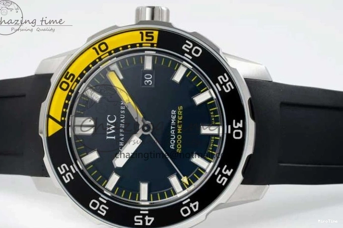 MIROTIME 0429 Bright Aquatimer Automatic SS RSF 1:1 Best Edition Black Yellow Dial on Black Rubber Strap A 7068